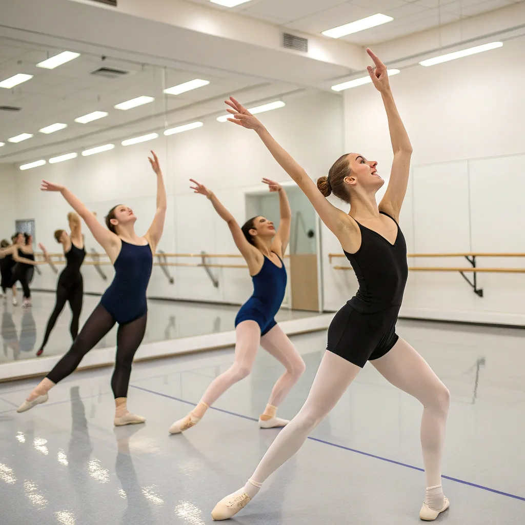 Group dance class in session