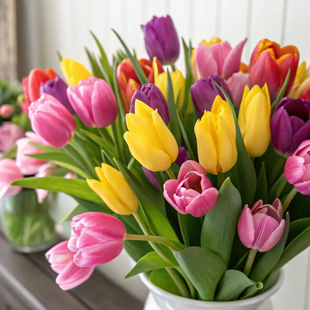 Vibrant tulip blossoms arrangement for spring events